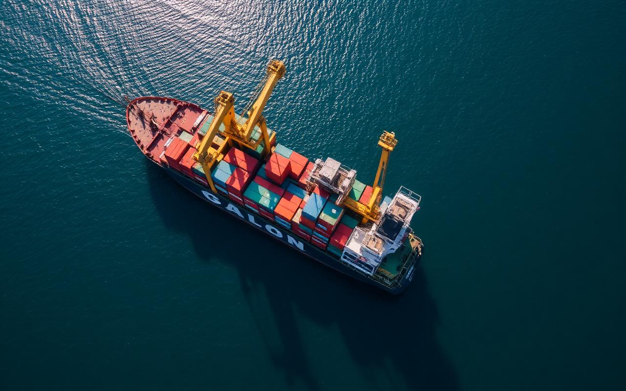 Container ship loaded with cargo